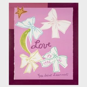 YSL 1996 framed "Love" print